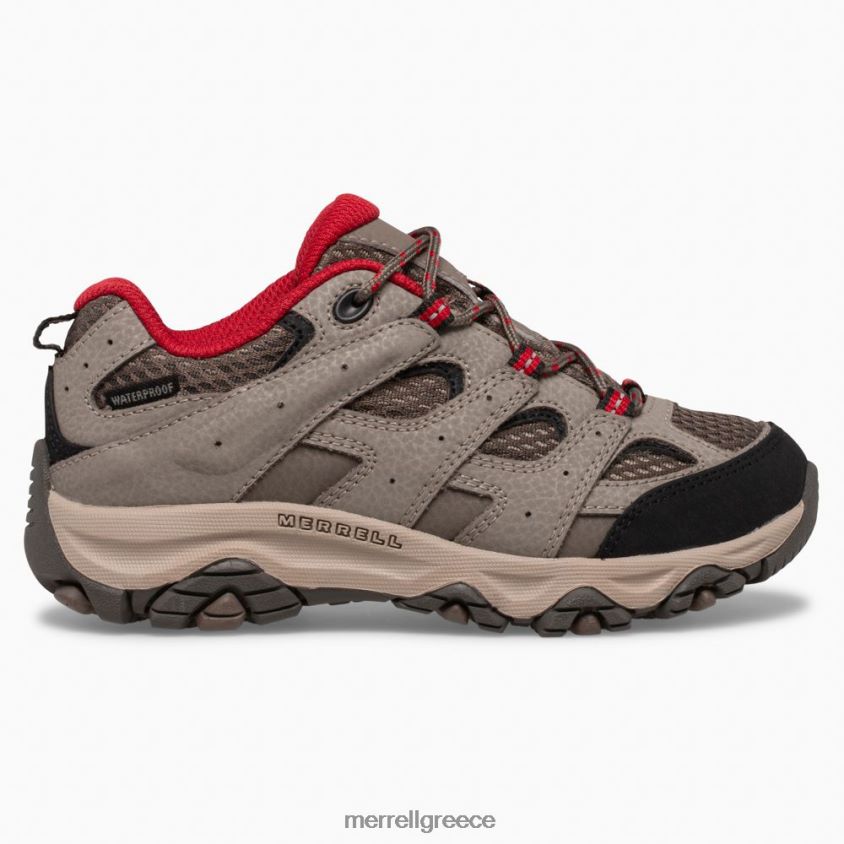 4FVVXX1478 αδιάβροχο sneaker με χαμηλό δαντέλα moab 3 (mk265705) κόκκινος ογκόλιθος Merrell
