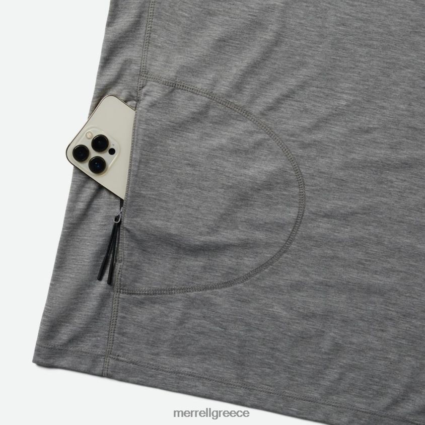 4FVVXX335 τέλειο μακρυμάνικο μπλουζάκι με tencel (jms26862-050) γκρι ρείκι Merrell