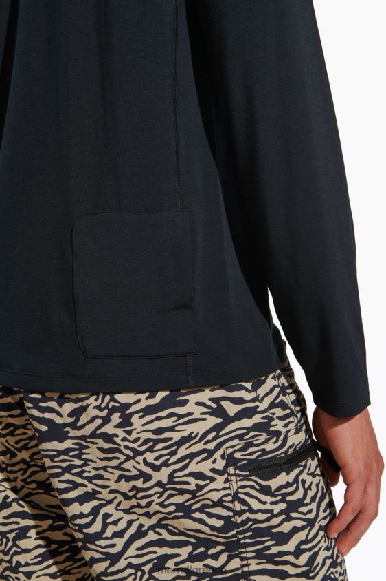 4FVVXX336 καθημερινό μακρυμάνικο μπλουζάκι με tencel (jmf26597-010) μαύρος Merrell